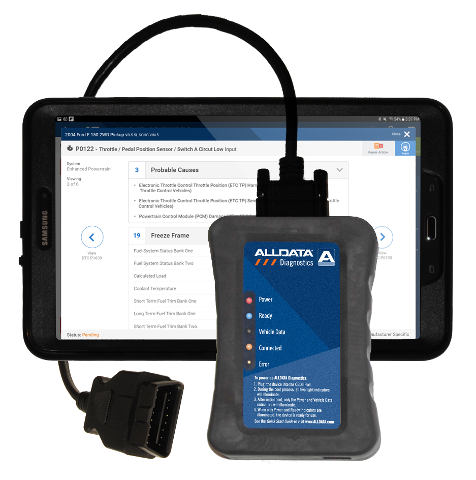 Free Samsung Tablet with ALLDATA Diagnostics VCI 